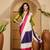 multi satin georgette printed saree with unstitched blouse
