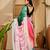 multi satin georgette printed saree with unstitched blouse