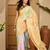 multi satin georgette printed saree with unstitched blouse