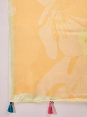 multi satin georgette printed saree with unstitched blouse 5