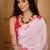 bay pink satin georgette printed saree with unstitched blouse