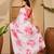 bay pink satin georgette printed saree with unstitched blouse