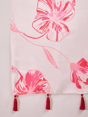 bay pink satin georgette printed saree with unstitched blouse 5