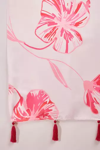 bay pink satin georgette printed saree with unstitched blouse