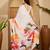 white satin georgette printed saree with unstitched blouse