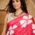 pink satin georgette printed saree with unstitched blouse