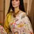 white satin georgette printed saree with unstitched blouse