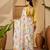 white satin georgette printed saree with unstitched blouse