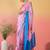 pink satin georgette printed saree with unstitched blouse