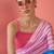 pink satin georgette printed saree with unstitched blouse
