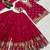 RED CHINON EMBROIDERY PARTY WEAR SUIT SET 