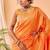 Orange Bandhani Weaving Saree With Paithani Pallu  