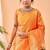 Orange Bandhani Weaving Saree With Paithani Pallu  