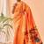 Orange Bandhani Weaving Saree With Paithani Pallu  
