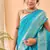Blue Bandhani Weaving Saree With Paithani Pallu  