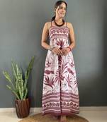 Rayon floral printed gown