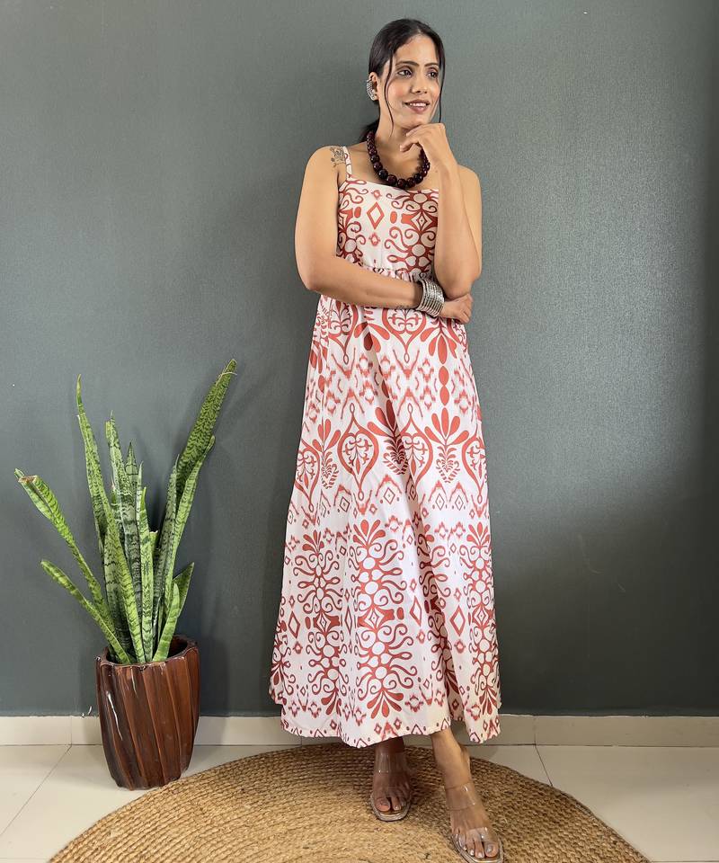 Rayon floral printed gown
