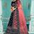 Velvet Navy Blue Zari Embroidered Bridal Lehenga Choli