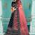 Velvet Navy Blue Zari Embroidered Bridal Lehenga Choli