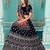 Velvet Navy Blue Zari Embroidered Bridal Lehenga Choli