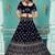 Velvet Navy Blue Zari Embroidered Bridal Lehenga Choli