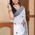 White khadi cotton with heavy jamdani palla and tassels saree