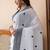 White khadi cotton with heavy jamdani palla and tassels saree