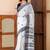White khadi cotton with heavy jamdani palla and tassels saree
