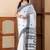 White khadi cotton with heavy jamdani palla and tassels saree