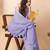 Lavender khadi cotton all over stripes and tassels saree