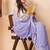 Lavender khadi cotton all over stripes and tassels saree