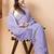 Lavender khadi cotton all over stripes and tassels saree