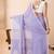Lavender khadi cotton all over stripes and tassels saree