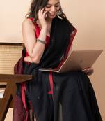 Black handloom pure cotton all over jamdani buta and big tassels saree