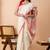 Cream handloom mark pure cotton all over heart jamdani saree
