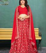 Georgette Red sequin Embroidered Bridal Lehenga Choli