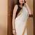Cream handloom dhaniakhali pure cotton with sleek golden border saree
