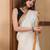 Cream handloom dhaniakhali pure cotton with sleek golden border saree