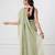 Light green khadi cotton all over stripes and tassels saree