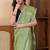 Light green pure cotton handloom jamdani and tassels saree