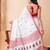 White handloom pure cotton jamdani and tassels saree