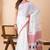 White handloom pure cotton jamdani and tassels saree