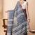 Grey handloom pure cotton jamdani and tassels saree