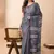 Grey handloom pure cotton jamdani and tassels saree
