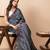 Grey handloom pure cotton jamdani and tassels saree