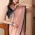 Peach handloom mark pure cotton jamdani saree