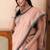 Peach handloom mark pure cotton jamdani saree
