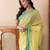 Neon green handloom mark mul cotton jamdani and tassels saree