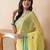 Neon green handloom mark mul cotton jamdani and tassels saree