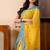 Yellow handloom mark pure cotton jamdani and taseels saree